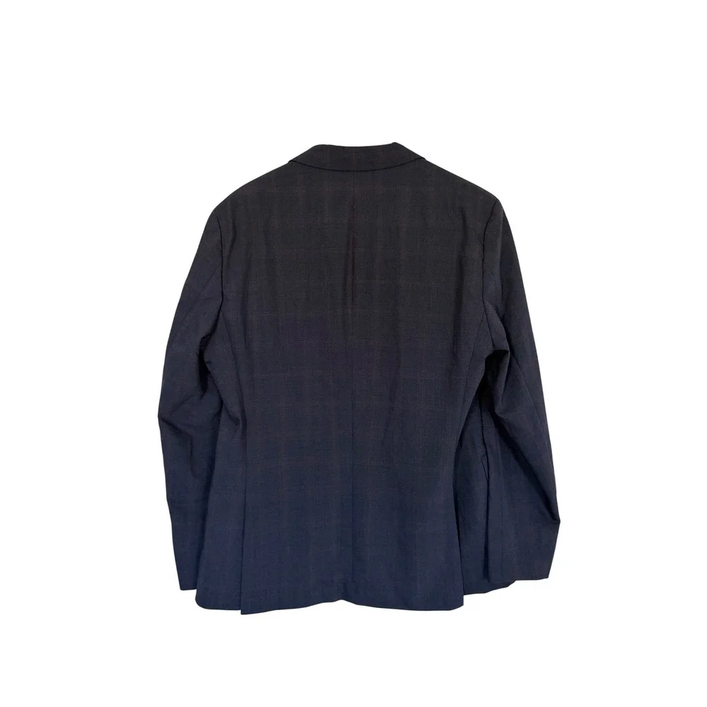 Hugo Boss Mens Kari232X Dark Blue Plaid Modern Fit Suit‎ Jacket Blazer 40R New